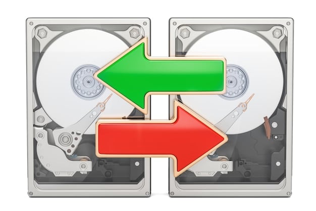 A comparison chart showcasing different types of external hard drives (HDD, SSD) with key specifications such as storage capacity, read/write speeds, and price points.