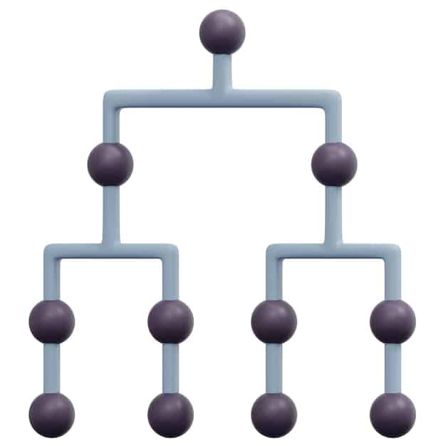 A visual representation of a B-tree index, showing how data is organized in a hierarchical structure, with root nodes, branch nodes, and leaf nodes pointing to the actual data in the database table.