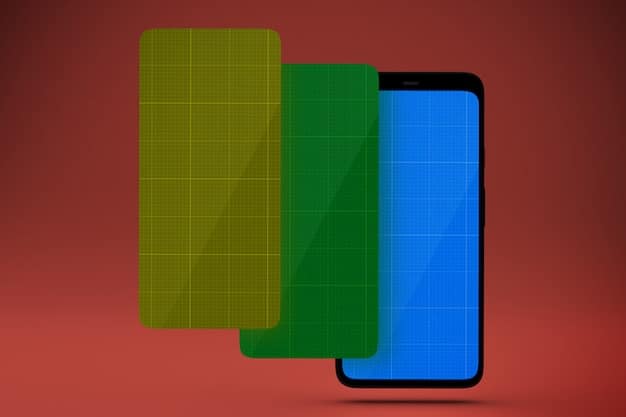 A React Native app running on both an iPhone and an Android phone, displaying the same user interface. The interface features a welcome message, a button, and a simple layout, highlighting the cross-platform compatibility of React Native.