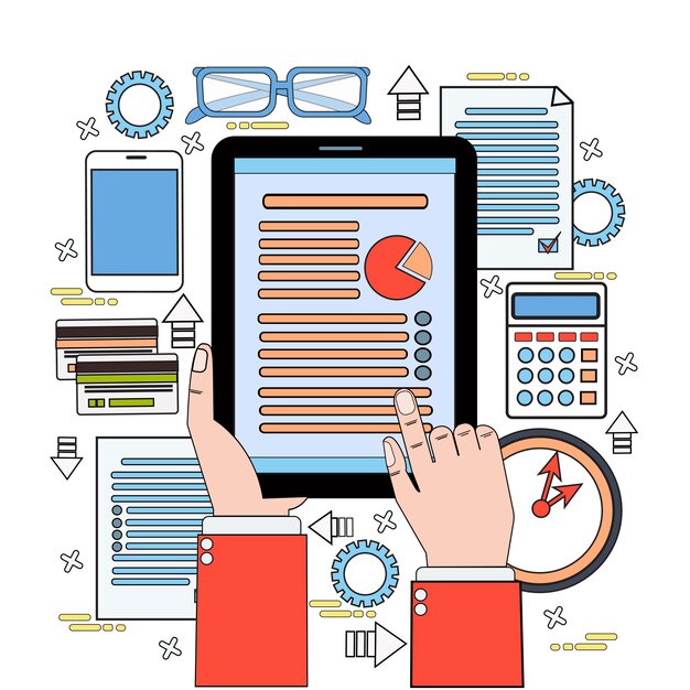 A digital illustration of a checklist on a tablet, with various security-related items checked off. In the background, there are stylized icons representing data encryption, network security, and user authentication.