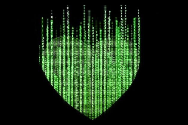 An illustration depicting a shield protecting lines of code from incoming arrows representing cyber attacks, symbolizing code security.