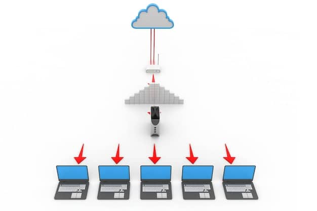 A diagram illustrating a typical serverless architecture in the cloud, showcasing different components like API Gateway, Lambda functions, databases, and event triggers connected in a visually clear and understandable manner.
