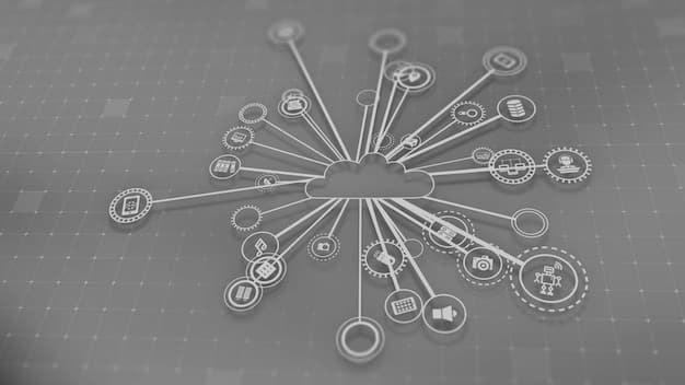 A visual representation of data flowing from various sources (e.g., sensors, customer databases, social media feeds) into a cloud platform where machine learning algorithms are processing and analyzing the data in real-time, visualized as a dynamic and interactive dashboard.