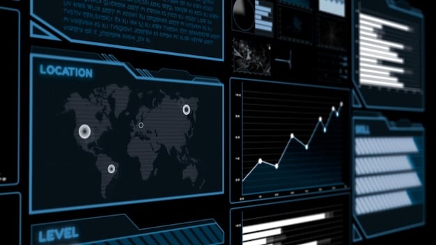 A security dashboard displaying real-time threat monitoring and compliance status for cloud resources. The dashboard includes charts showing intrusion detection rates, vulnerability assessments, and compliance scores against various regulatory standards.