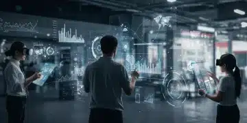 Futuristic digital marketplace illustrating 2025 US e-commerce trends