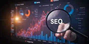 Digital dashboard showing advanced SEO analytics for e-commerce growth