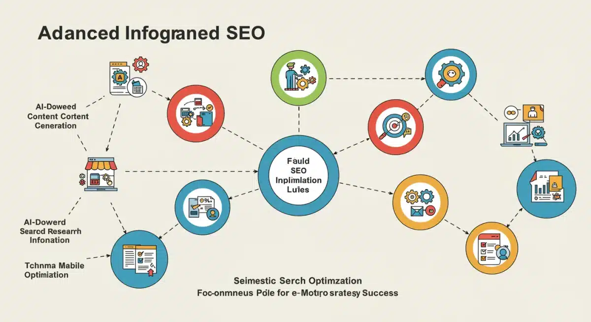 Infographic detailing advanced SEO elements for e-commerce sites
