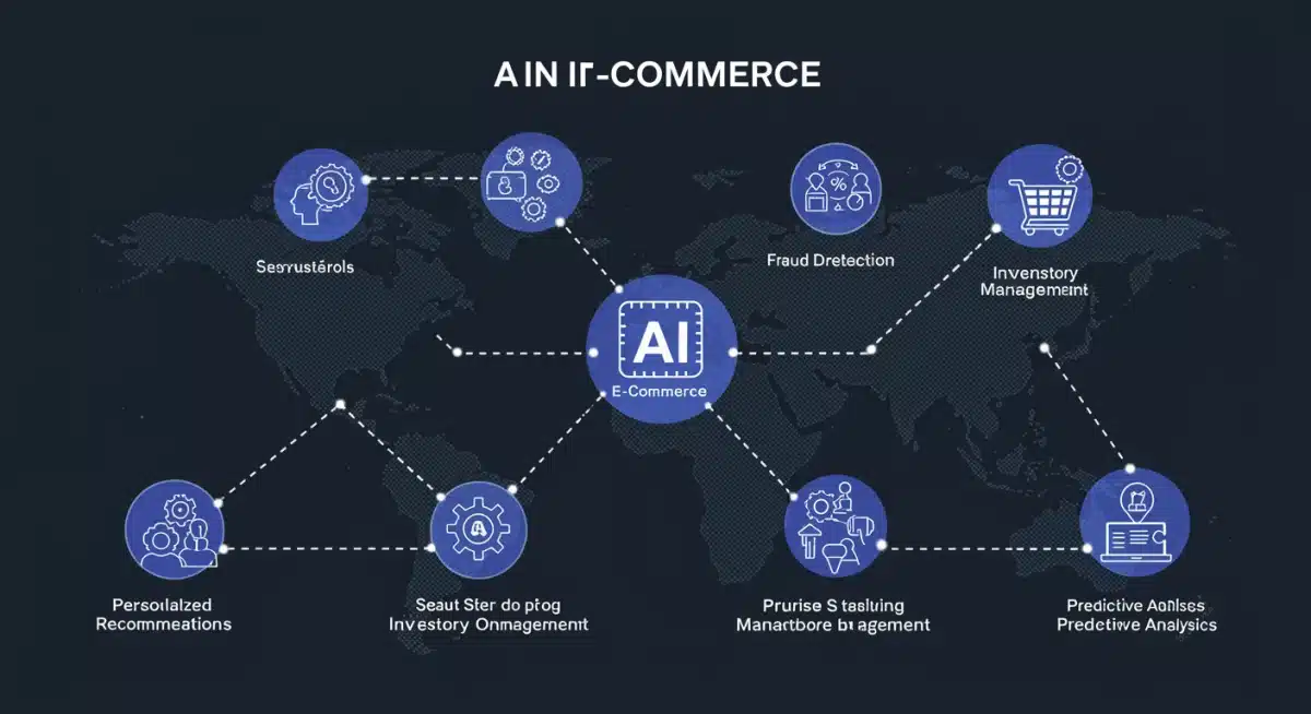 Infographic detailing AI applications in e-commerce for enhanced operations