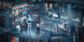 AI-powered e-commerce platform showing automated customer service and sales growth by 12%