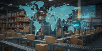 Automated e-commerce warehouse showcasing efficient shipping operations across the US.