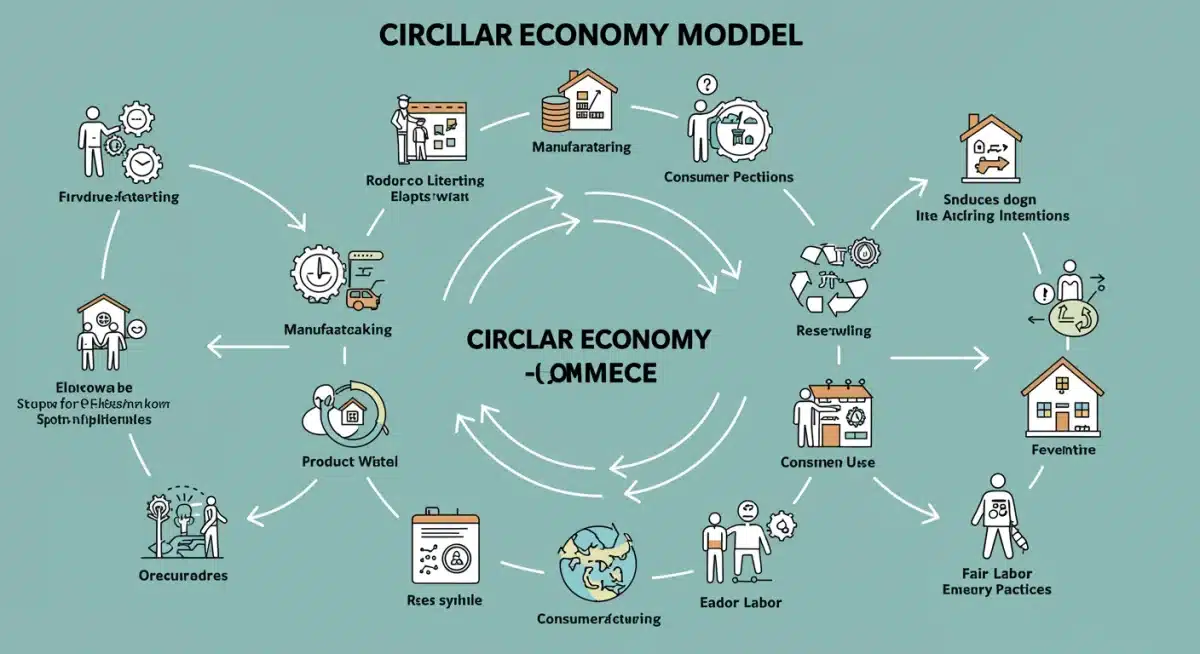 Infographic illustrating circular economy in e-commerce