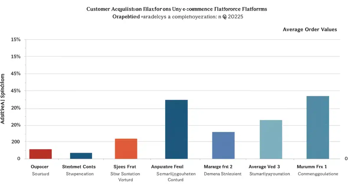 Customer acquisition cost and average order value comparison Q2 2025