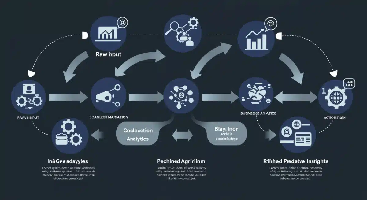 Infographic showing data flow for predictive analytics insights