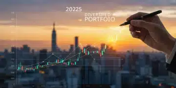 Financial chart showing diversified portfolio growth for 2025 with various asset classes.