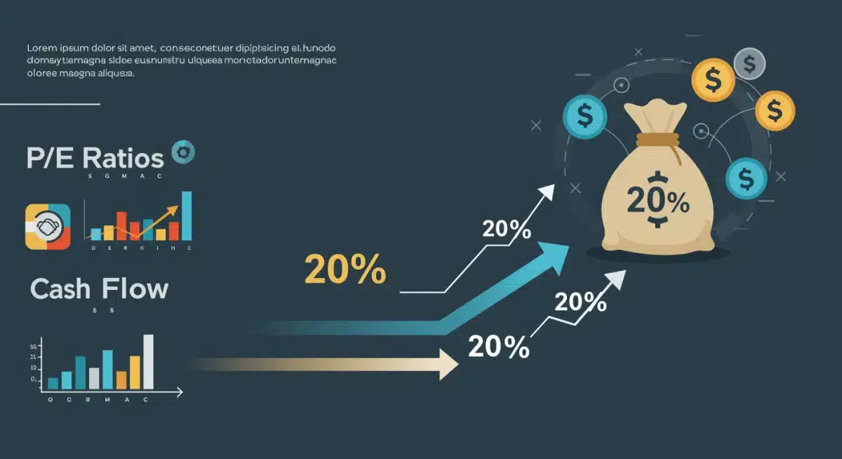 Infographic showing financial metrics for identifying undervalued assets and potential returns