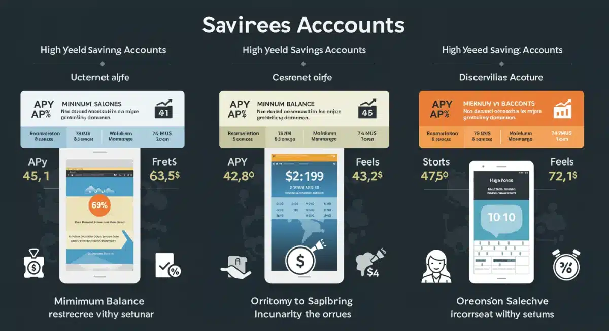 Infographic comparing features of high-yield savings accounts