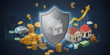 Illustration of a robust, diversified investment portfolio shielded against inflation.