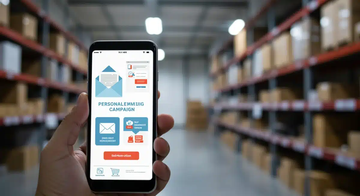 Personalized email marketing campaign on a smartphone screen