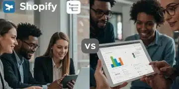 Shopify versus BigCommerce platforms comparison for US businesses in 2025, with data visualization