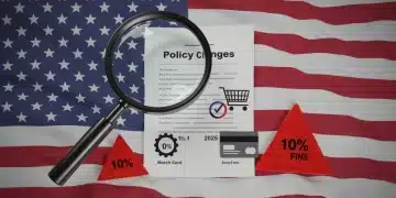 Illustration of US e-commerce policy changes deadline March 2025 with 10% fine warning.